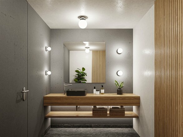 PAULMANN Selection Bathroom LED stropní svítidlo Gove IP44 3000K 230V 9W chrom/satén