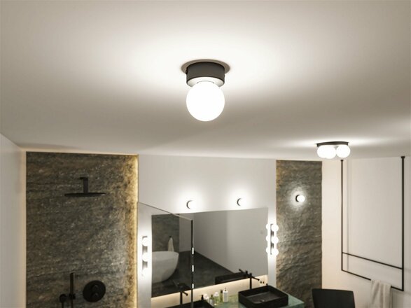 PAULMANN Selection Bathroom stropní svítidlo Gove IP44 G9 230V max. 20W černá mat/satén