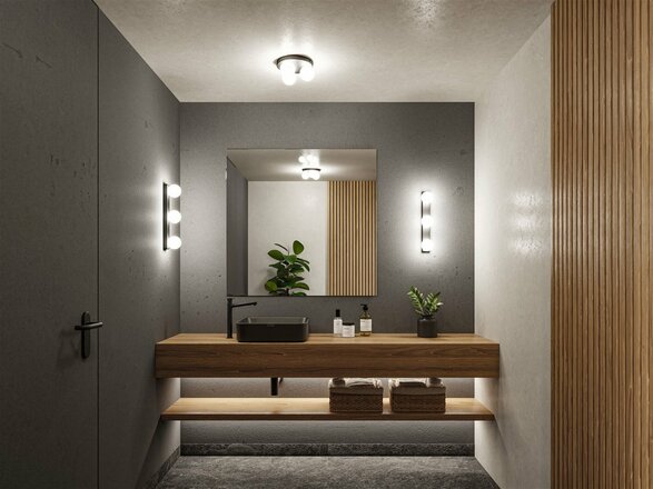 PAULMANN Selection Bathroom stropní svítidlo Gove IP44 G9 230V max. 3x20W černá mat/satén
