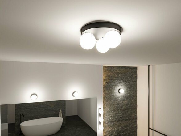 PAULMANN Selection Bathroom stropní svítidlo Gove IP44 G9 230V max. 3x20W černá mat/satén