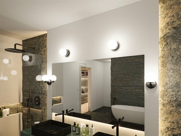 PAULMANN Selection Bathroom LED stropní svítidlo Gove IP44 3000K 230V 5W černá mat/satén