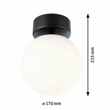 PAULMANN Selection Bathroom LED stropní svítidlo Gove IP44 3000K 230V 9W černá mat/satén