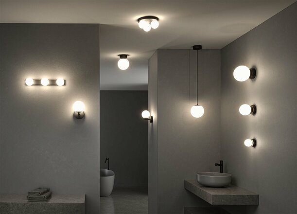 PAULMANN Selection Bathroom LED stropní svítidlo Gove IP44 3000K 230V 9W černá mat/satén