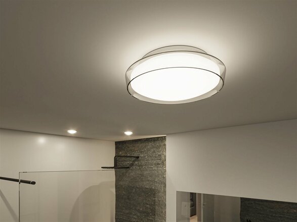 PAULMANN Selection Bathroom LED stropní svítidlo Luena IP44 3000K 230V 16,5W sklo/chrom
