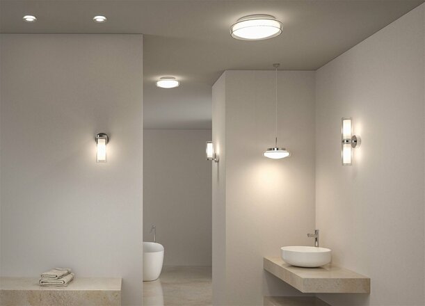 PAULMANN Selection Bathroom LED stropní svítidlo Luena IP44 3000K 230V 11,5W sklo/chrom