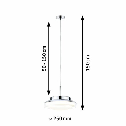 PAULMANN Selection Bathroom LED závěsné svítidlo Luena IP44 11,5W sklo/chrom