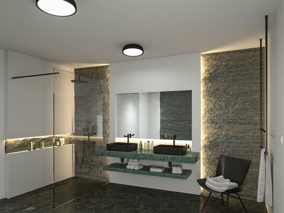 PAULMANN Selection Bathroom LED stropní svítidlo Oka IP44 CCT 230V 24W černá mat