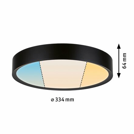 PAULMANN Selection Bathroom LED stropní svítidlo Tega IP44 CCT 230V 22,5W černá mat