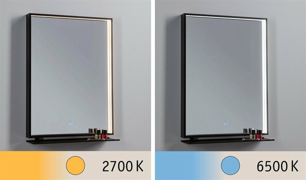 PAULMANN LED zrcadlo s osvětlením Miro IP44 měnitelná bílá 230V 11W zrcadlo/černá mat