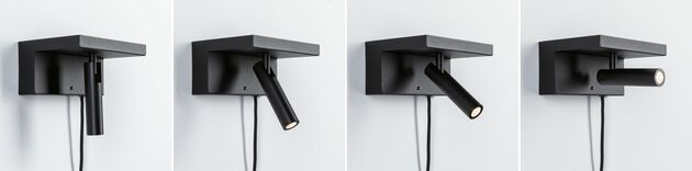 PAULMANN LED nástěnné svítidlo 3-krokové-stmívatelné Jerik USB C 3000K 230V 2,4W stmívatelné černá mat