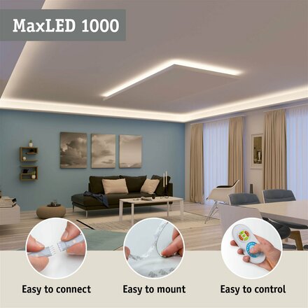 PAULMANN MaxLED 1000 LED Strip Full-Line COB samostatný pásek 2,5m 23,5W 1200lm/m 672LEDs/m měnitelná bílá