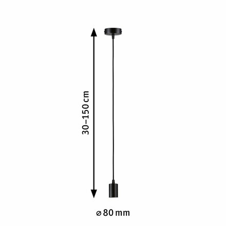 PAULMANN Závěsné svítidlo Ravi IP44 E27 max. 60W černá mat
