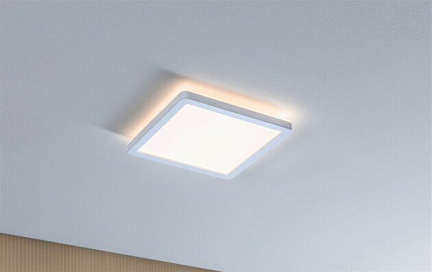 PAULMANN LED Panel Atria Shine Backlight IP44 hranaté 190x190mm 11,2W 3000K bílá