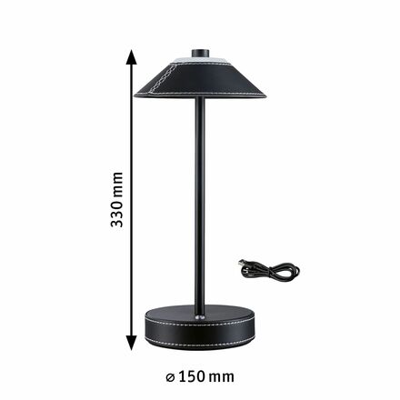 PAULMANN Mobilní stolní lampa Pellini CCT 2W černá/černá mat
