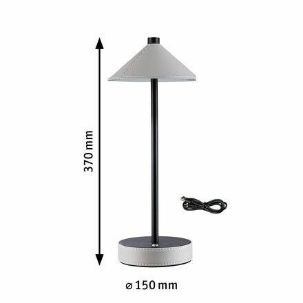 PAULMANN Mobilní stolní lampa Pellini CCT 2W černá mat/béžová