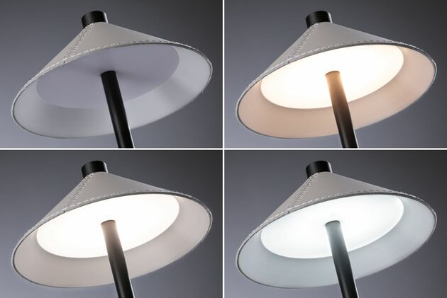 PAULMANN Mobilní stolní lampa Pellini CCT 2W černá mat/béžová