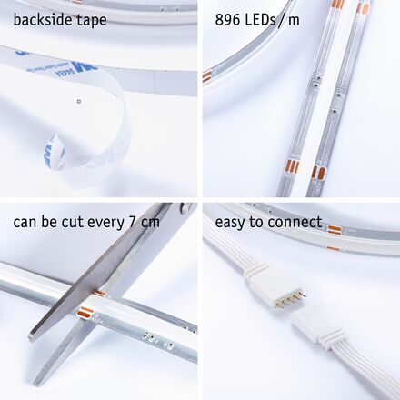 PAULMANN MaxLED 1000 LED Strip Full-Line COB 2,5m 24W 1038lm/m 896 LEDs/m RGBW+
