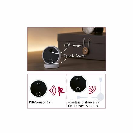 PAULMANN MaxLED Wireless PIR &amp; Touch DC3V bílá/černá