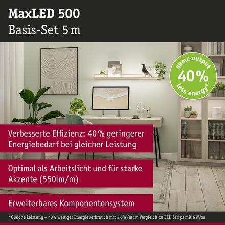 PAULMANN MaxLED 500 LED Strip základní sada 5m teplá bílá 17W 550lm/m 2700K 30VA