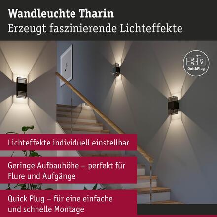 PAULMANN LED nástěnné svítidlo Tharin IP44 3000K 120x104mm 2x3,7W černá