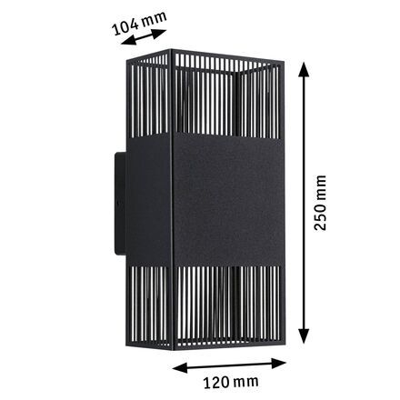 PAULMANN LED nástěnné svítidlo Tharin IP44 3000K 120x104mm 2x3,7W černá
