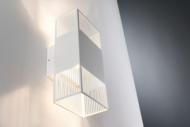 PAULMANN LED nástěnné svítidlo Tharin IP44 3000K 120x104mm 2x3,7W bílá