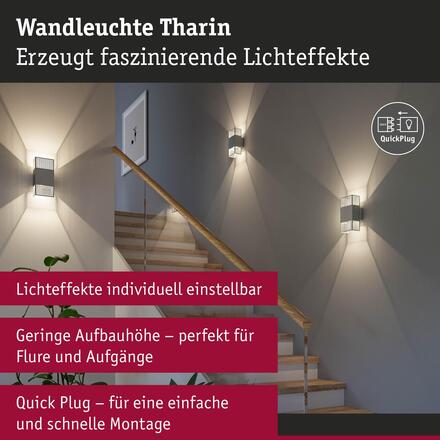 PAULMANN LED nástěnné svítidlo Tharin IP44 3000K 120x250mm 2x3,7W stříbrná