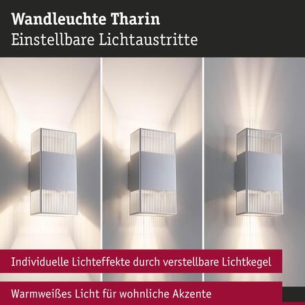 PAULMANN LED nástěnné svítidlo Tharin IP44 3000K 120x250mm 2x3,7W stříbrná