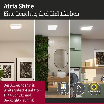 PAULMANN LED Panel Atria Shine IP44 hranaté 298x298mm 15,7W 3000 - 6500K bílá