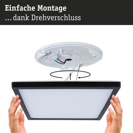 PAULMANN LED Panel Atria Shine IP44 hranaté 298x298mm 15,7W 3000 - 6500K černá