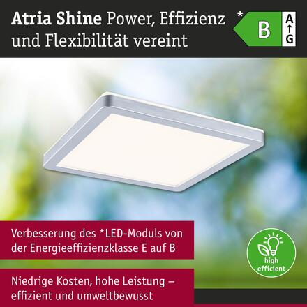 PAULMANN LED Panel Atria Shine IP44 hranaté 190x190mm 8W 3000 - 6500K matný chrom