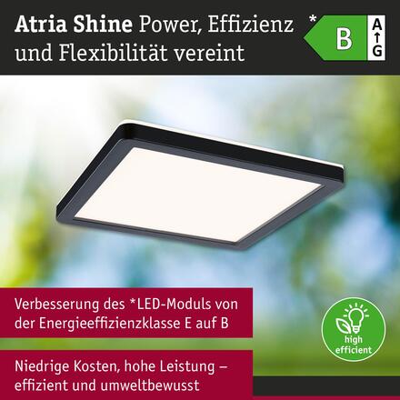 PAULMANN LED Panel Atria Shine IP44 hranaté 190x190mm 8W 3000 - 6500K černá