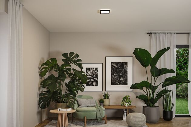 PAULMANN LED Panel Atria Shine IP44 hranaté 190x190mm 8W 3000 - 6500K černá