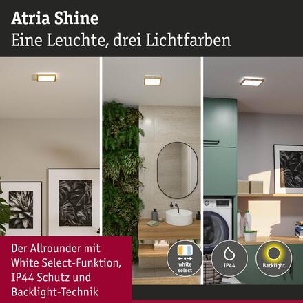 PAULMANN LED Panel Atria Shine IP44 hranaté 190x190mm 8W 3000 - 6500K design dřevo