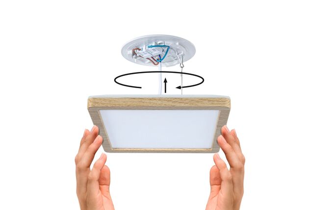 PAULMANN LED Panel Atria Shine IP44 hranaté 190x190mm 8W 3000 - 6500K design dřevo