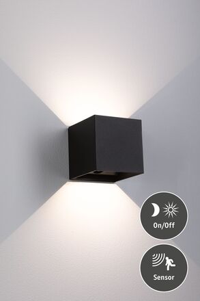 PAULMANN LED nabíjecí nástěnné svítidlo Nyara IP44 3000K 100x100mm 2x1W černá