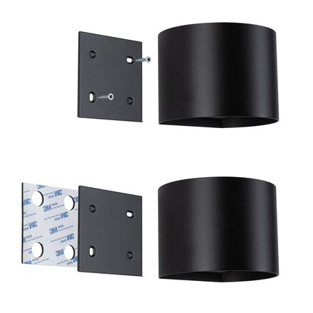 PAULMANN LED nabíjecí nástěnné svítidlo Nyora IP44 3000K 135x120mm 2x1W černá