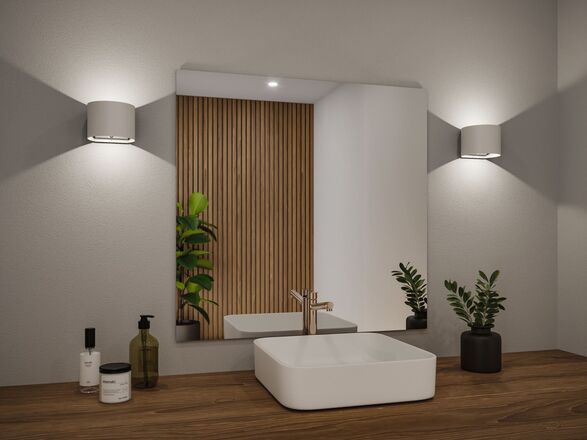 PAULMANN LED nabíjecí nástěnné svítidlo Nyora IP44 3000K 135x120mm 2x1W bílá