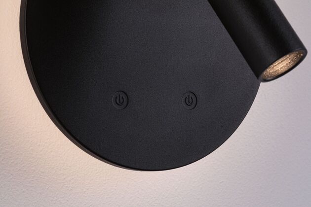 PAULMANN LED nabíjecí nástěnné svítidlo Kiora 2700K / 3,7V 0,6W / 0,7W stmívatelné černá