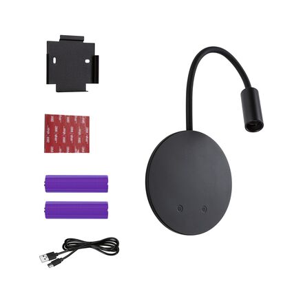 PAULMANN LED nabíjecí nástěnné svítidlo Miora 2700K / 3,7V 0,6W / 0,7W stmívatelné černá