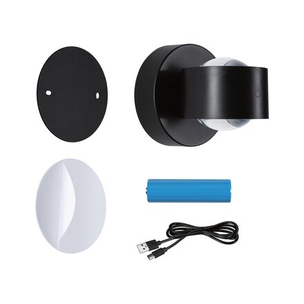 PAULMANN LED nabíjecí nástěnné svítidlo Zorik IP44 stmívatelné 2700K 100mm 2x1,1W černá