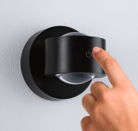 PAULMANN LED nabíjecí nástěnné svítidlo Zorik IP44 stmívatelné 2700K 100mm 2x1,1W černá