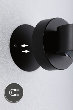 PAULMANN LED nabíjecí nástěnné svítidlo Zorik IP44 stmívatelné 2700K 100mm 2x1,1W černá