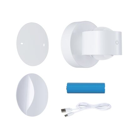 PAULMANN LED nabíjecí nástěnné svítidlo Zorik IP44 stmívatelné 2700K 100mm 2x1,1W bílá