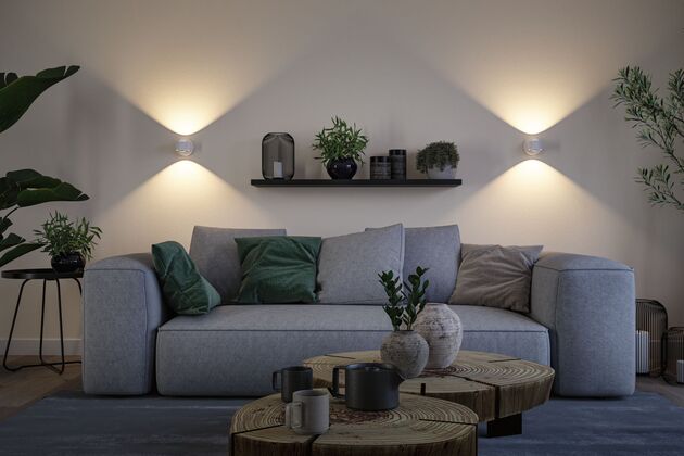 PAULMANN LED nabíjecí nástěnné svítidlo Zorik IP44 stmívatelné 2700K 100mm 2x1,1W bílá