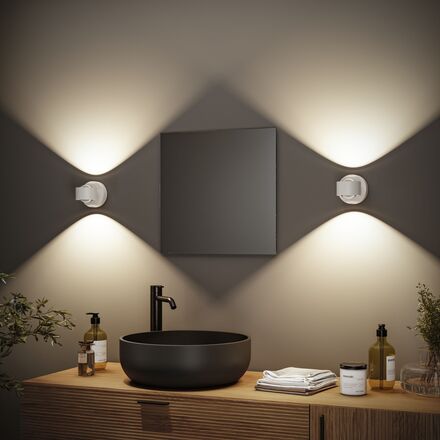 PAULMANN LED nabíjecí nástěnné svítidlo Zorik IP44 stmívatelné 2700K 100mm 2x1,1W bílá