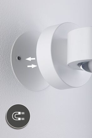 PAULMANN LED nabíjecí nástěnné svítidlo Zorik IP44 stmívatelné 2700K 100mm 2x1,1W bílá