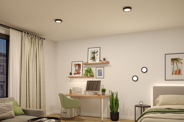 PAULMANN LED Panel Abia 2 White Select soumrakové a pohybové čidlo (HF) kruhové 170mm 9,5W 2700 - 4000K černá