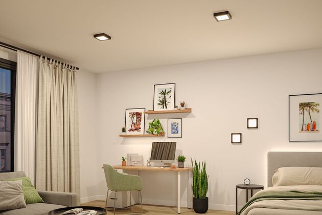 PAULMANN LED Panel Abia 2 White Select soumrakové a pohybové čidlo (HF) hranaté 170x170mm 9,5W 2700 - 4000K černá