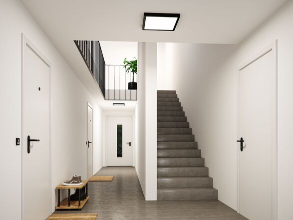 PAULMANN LED Panel Abia 2 White Select soumrakové a pohybové čidlo (HF) hranaté 400x400mm 16W 2700 - 4000K černá